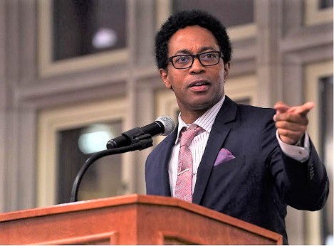 (file) Wesley Bell speaks to the MU Black Law Student Association on Saturday during the Lloyd Gaines Banquet in Memorial Union. Bell is the first black St. Louis County prosecutor.